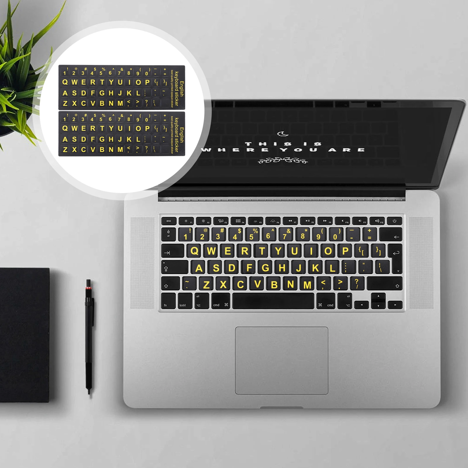 6PCS Laptop Keyboard Stickers English Yellow Font Matte Finish Universal Easy Distinguish Computer for Notebook
6PCS Laptop Keyboard Stickers English Yellow Font Matte Finish Universal Easy Distinguish Computer for Notebook