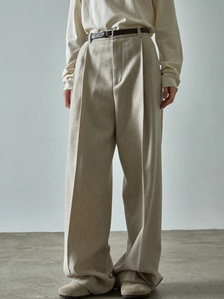 High Waist Wide Leg Woolen Pants Women's Casual Thiened Pleated Floor-Length Trousers Early Spring Korean Sle Commute
High Waist Wide Leg Woolen Pants Women's Casual Thiened Pleated Floor-Length Trousers Early Spring Korean Sle Commute