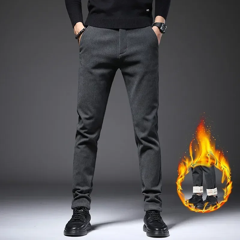 Autumn Winter Elastic Fashion Thick Corduroy Pants Men Business Slim Fit Straight Wool Fleece Trousers Male Plus Size 38
Autumn Winter Elastic Fashion Thick Corduroy Pants Men Business Slim Fit Straight Wool Fleece Trousers Male Plus Size 38