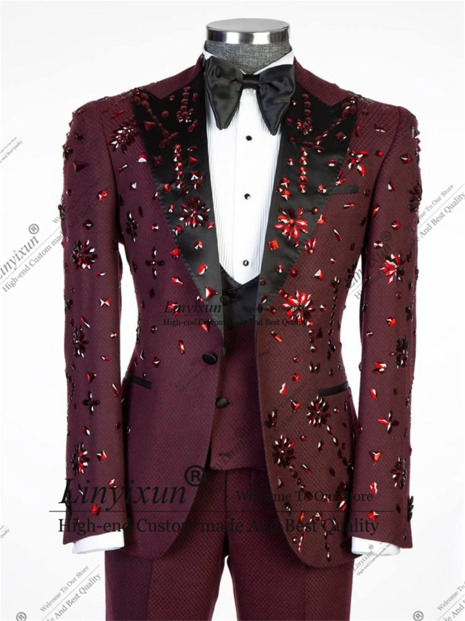 Luxury Diamond Beaded Suits Men For Wedding Single Breasted Jacket pants 2 Pieces Groom Tuxedo Attire Slim Fit pantalones hombre
Luxury Diamond Beaded Suits Men For Wedding Single Breasted Jacket pants 2 Pieces Groom Tuxedo Attire Slim Fit pantalones hombre