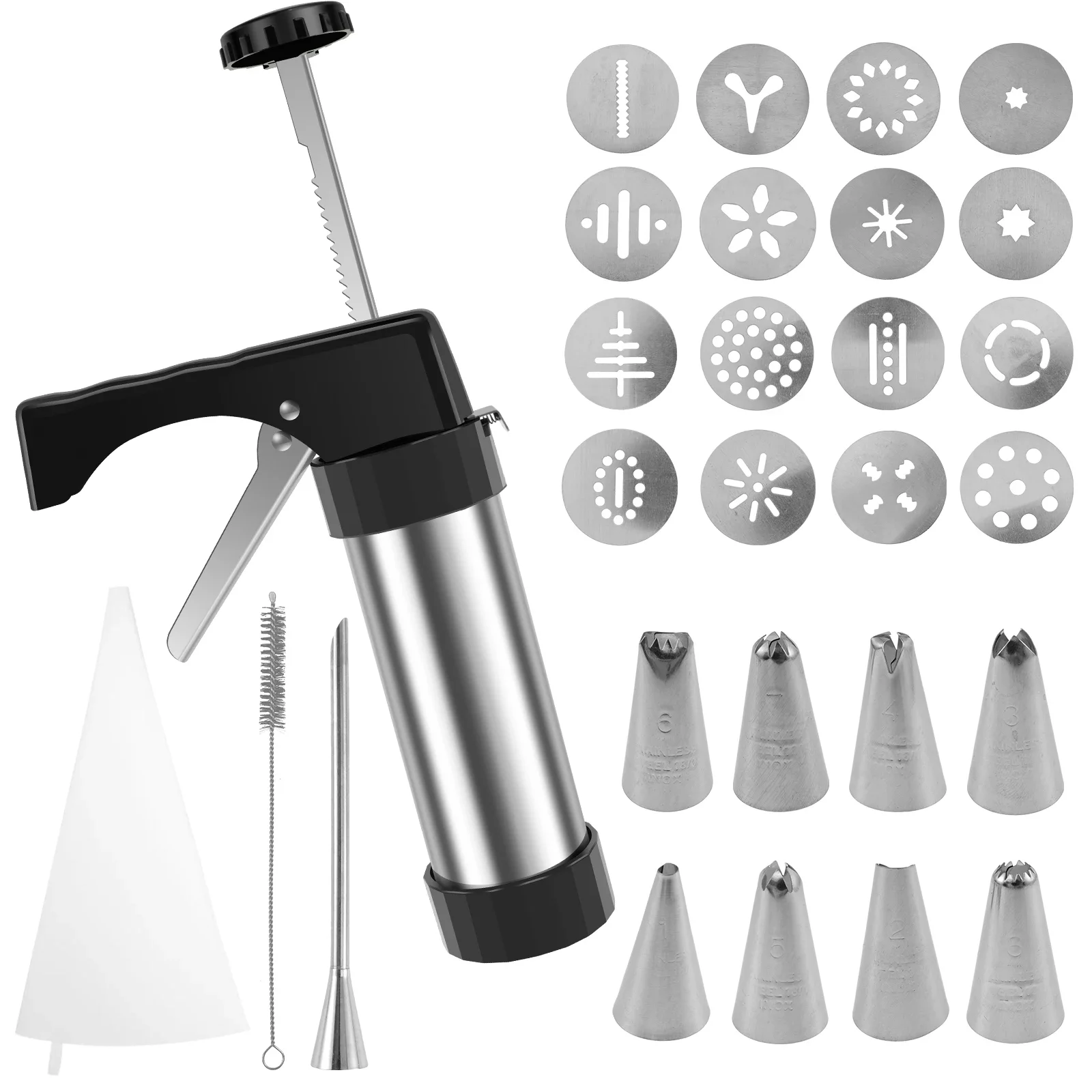 Churro Maker Machine Stainless Steel Churro Press Machine Multifunctional Cookie Press Maker for Household Cake DIY Decorations
Churro Maker Machine Stainless Steel Churro Press Machine Multifunctional Cookie Press Maker for Household Cake DIY Decorations