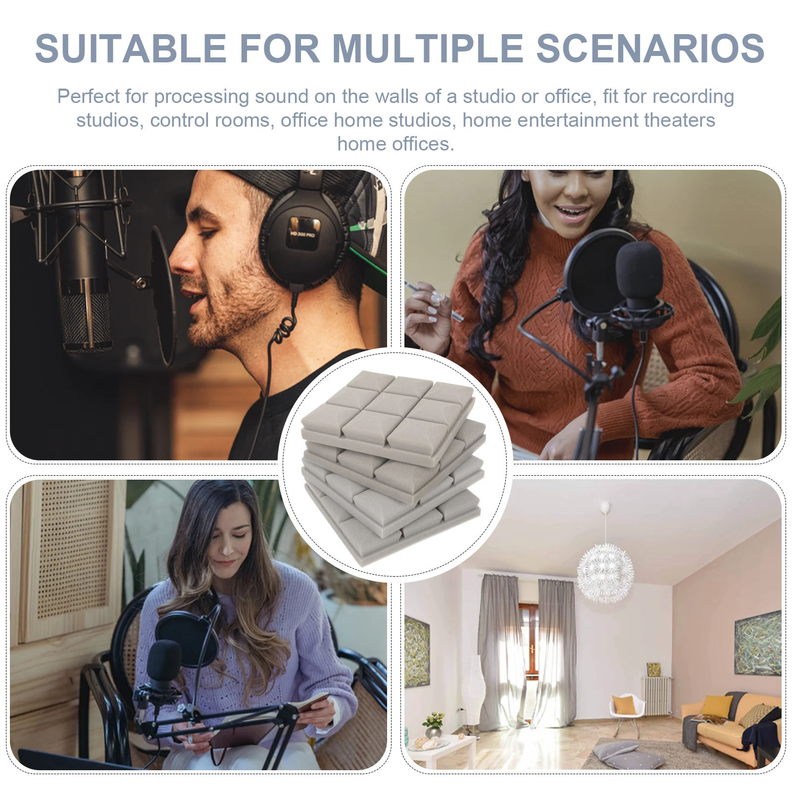 4Pcs High Density Foam Sound Proof Panels Acoustic Insulation for Recording Studios Control Rooms
4Pcs High Density Foam Sound Proof Panels Acoustic Insulation for Recording Studios Control Rooms