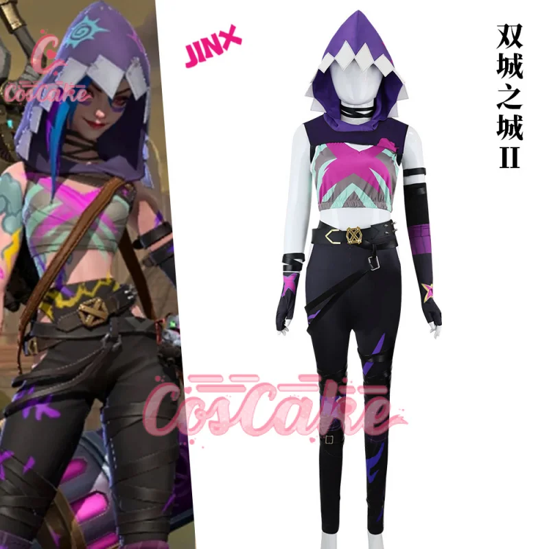 LoL Arcane Jinx Cosplay Costume Hat Finger Cover Outfits Women Vest Shorts Belt Gloves Halloween Carnival Suit Coscake 
LoL Arcane Jinx Cosplay Costume Hat Finger Cover Outfits Women Vest Shorts Belt Gloves Halloween Carnival Suit Coscake