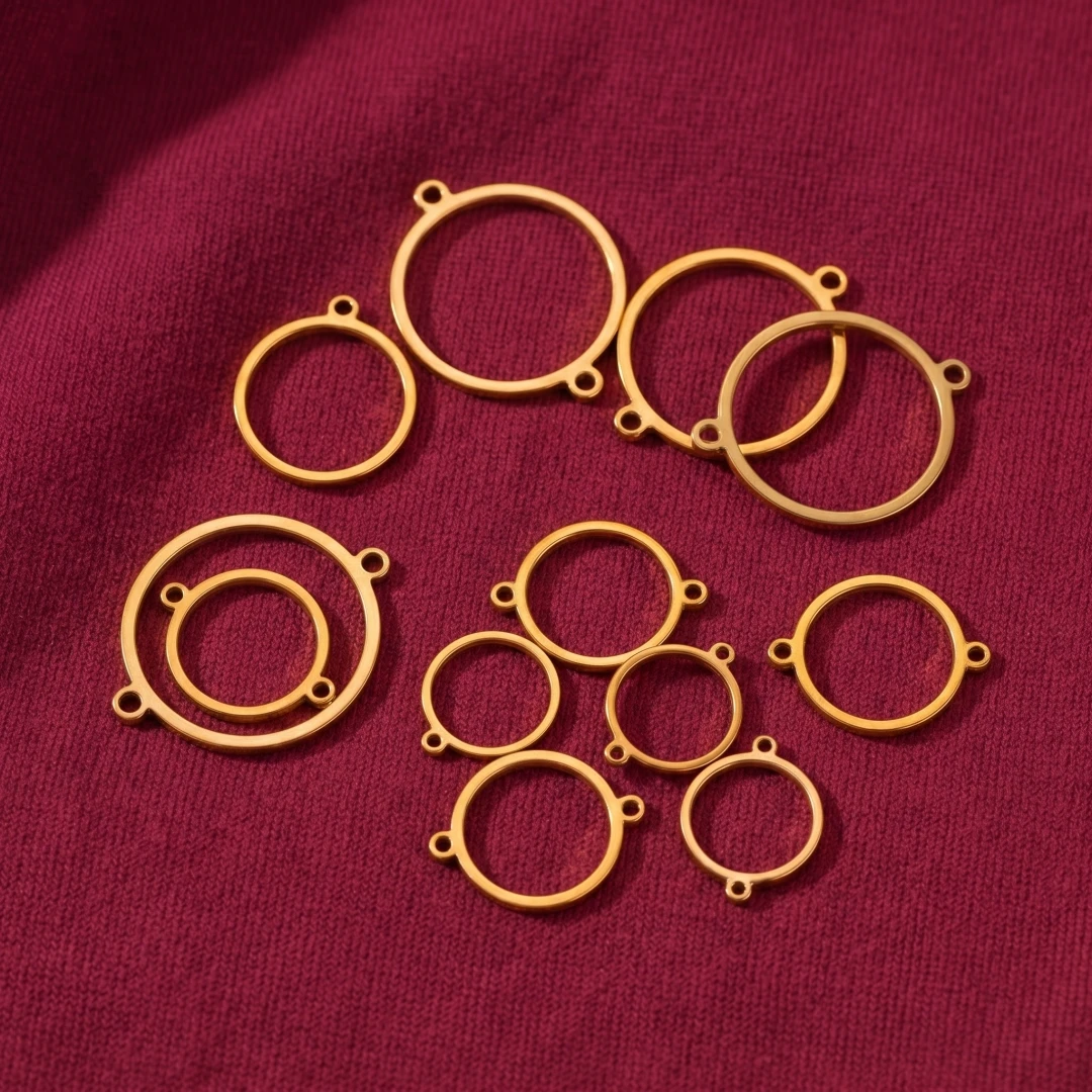 10pcs Stainless Steel Hollow Double Hole Circle Charms Pendant,Round Open Bezel Connector,Frame Pendant, Jewelry Make Accessory
10pcs Stainless Steel Hollow Double Hole Circle Charms Pendant,Round Open Bezel Connector,Frame Pendant, Jewelry Make Accessory