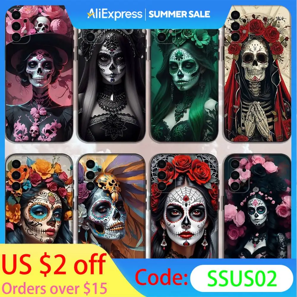 Mexican Catrina Skull Girl Phone Case For Samsung Galaxy A13,A21s,A22,A31,A32,A52,A53,A71,A80,Soft Black Shell
Mexican Catrina Skull Girl Phone Case For Samsung Galaxy A13,A21s,A22,A31,A32,A52,A53,A71,A80,Soft Black Shell
