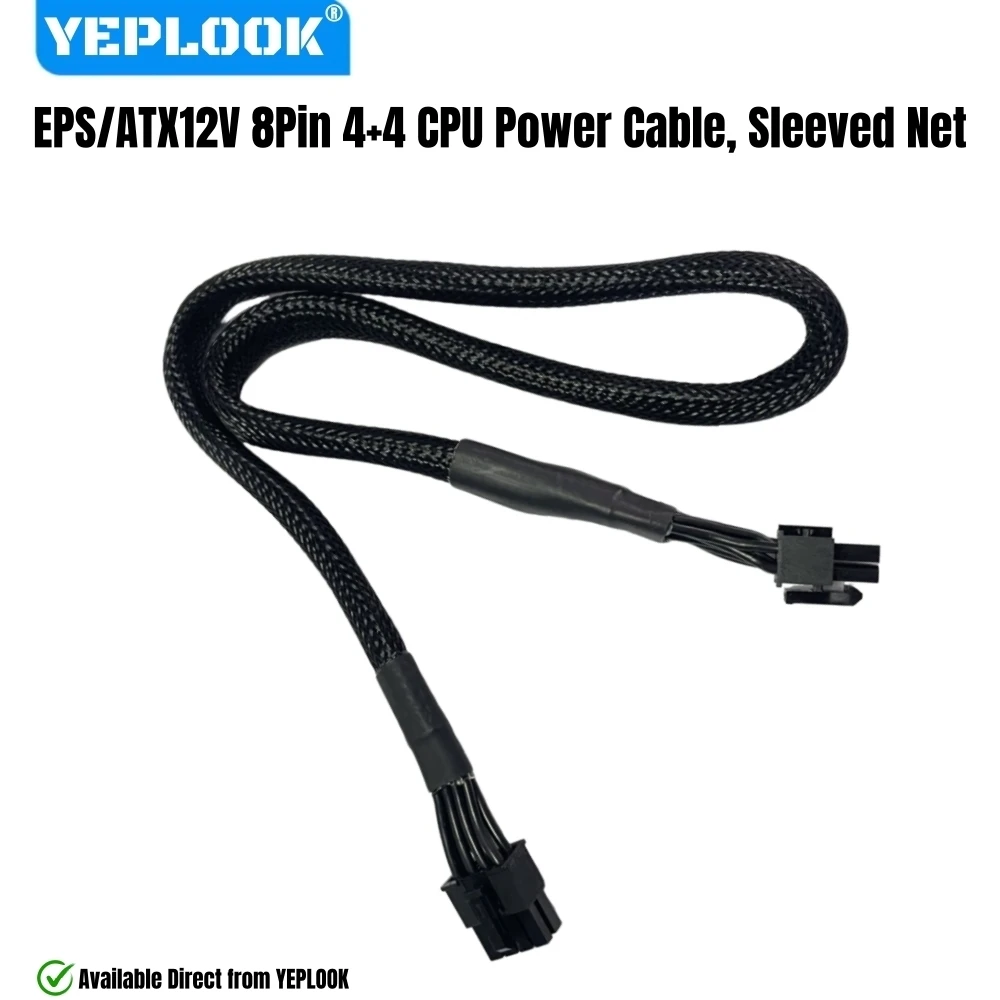 YEPLOOK CPU Power Cable 8Pin to 4+4 Sleeved Net EPS/ATX12V for Corsair HX1200, HX1000, HX850, HX750 PLATINUM Modular, 18AWG 60CM
YEPLOOK CPU Power Cable 8Pin to 4+4 Sleeved Net EPS/ATX12V for Corsair HX1200, HX1000, HX850, HX750 PLATINUM Modular, 18AWG 60CM