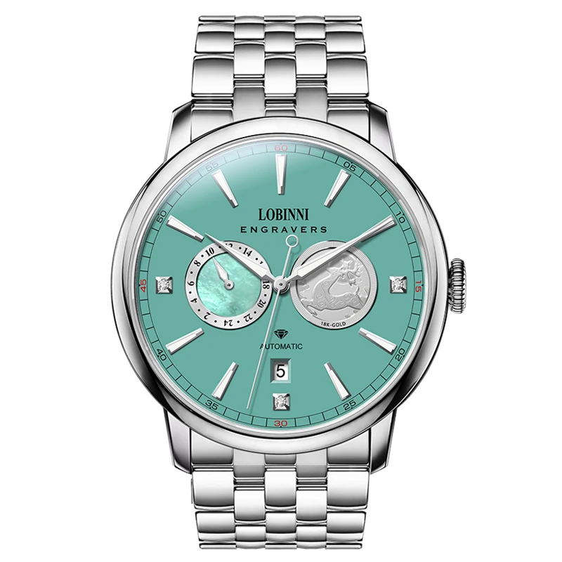 LOBINNI Мужские автоматические часы 41 мм Механические наручные часы с сапфировым стеклом Светящиеся Miyota 82S7 True Diamond 24-каратное золото / платина 18 карат
LOBINNI Мужские автоматические часы 41 мм Механические наручные часы с сапфировым стеклом Светящиеся Miyota 82S7 True Diamond 24-каратное золото / платина 18 карат