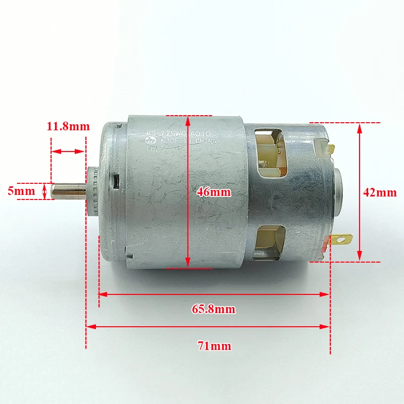 MABUCHI RS-775WC-A010 CCW15 42MM 775 Motor DC 12V-18V 14V 20000RPM High Speed Power Electric Motor 5mm Shaft Drill Tools Engine
MABUCHI RS-775WC-A010 CCW15 42MM 775 Motor DC 12V-18V 14V 20000RPM High Speed Power Electric Motor 5mm Shaft Drill Tools Engine