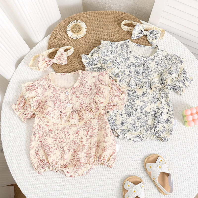 MILANCEL New Summer Baby Bodysuit with Hair Band Toddler Girls Ink Wash Style Loose Jumpsuit Infant Thin Outwear One Piece
MILANCEL New Summer Baby Bodysuit with Hair Band Toddler Girls Ink Wash Style Loose Jumpsuit Infant Thin Outwear One Piece
