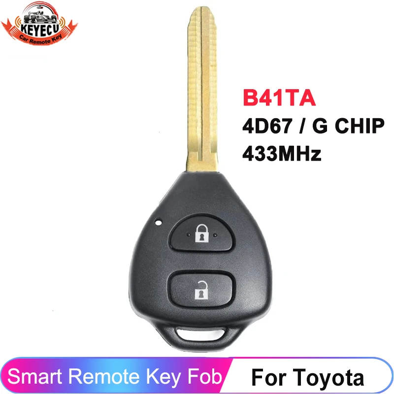 Модель KEYECU с 2 кнопками: чип B41TA 433 МГц 4D67/G для Toyota Hilux Yaris 2005 2006 2007 2008 2009, брелок с дистанционным управлением
Модель KEYECU с 2 кнопками: чип B41TA 433 МГц 4D67/G для Toyota Hilux Yaris 2005 2006 2007 2008 2009, брелок с дистанционным управлением
