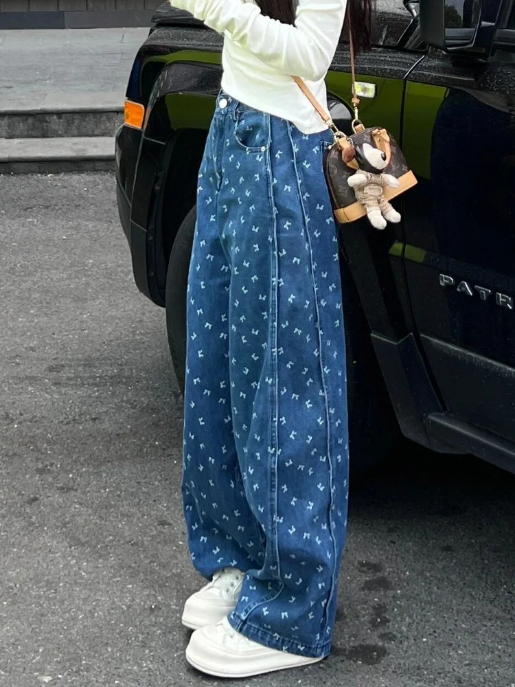 Loose Wide Leg Blue Denim Pants Women's Casual Style Drapey Lazy Print New Trend 2025 Spring Standard Fit Long Jeans
Loose Wide Leg Blue Denim Pants Women's Casual Style Drapey Lazy Print New Trend 2025 Spring Standard Fit Long Jeans