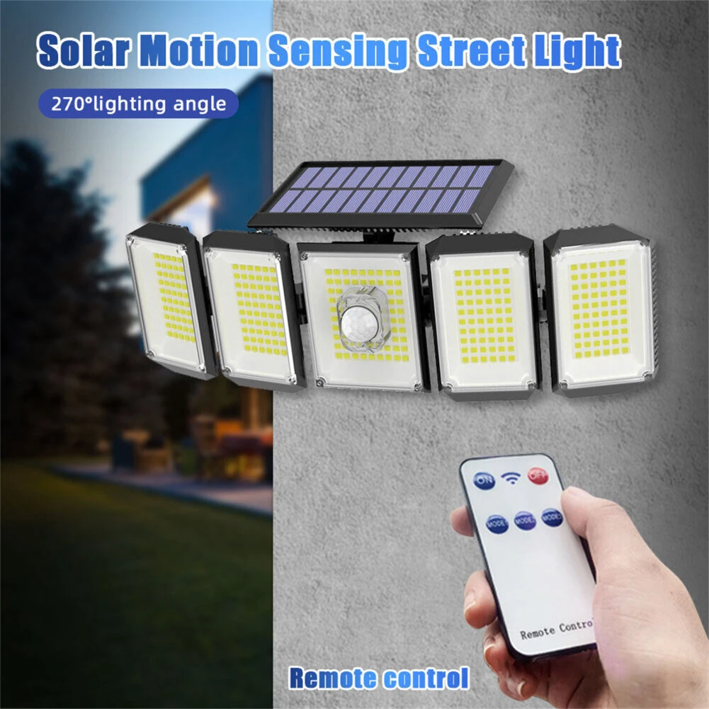 5-Head Motion Sensor Solar Lights For Outdoor, 300 LED Super Bright Spotlight, Wide Angle Illumination, IP65 Waterproof
5-Head Motion Sensor Solar Lights For Outdoor, 300 LED Super Bright Spotlight, Wide Angle Illumination, IP65 Waterproof