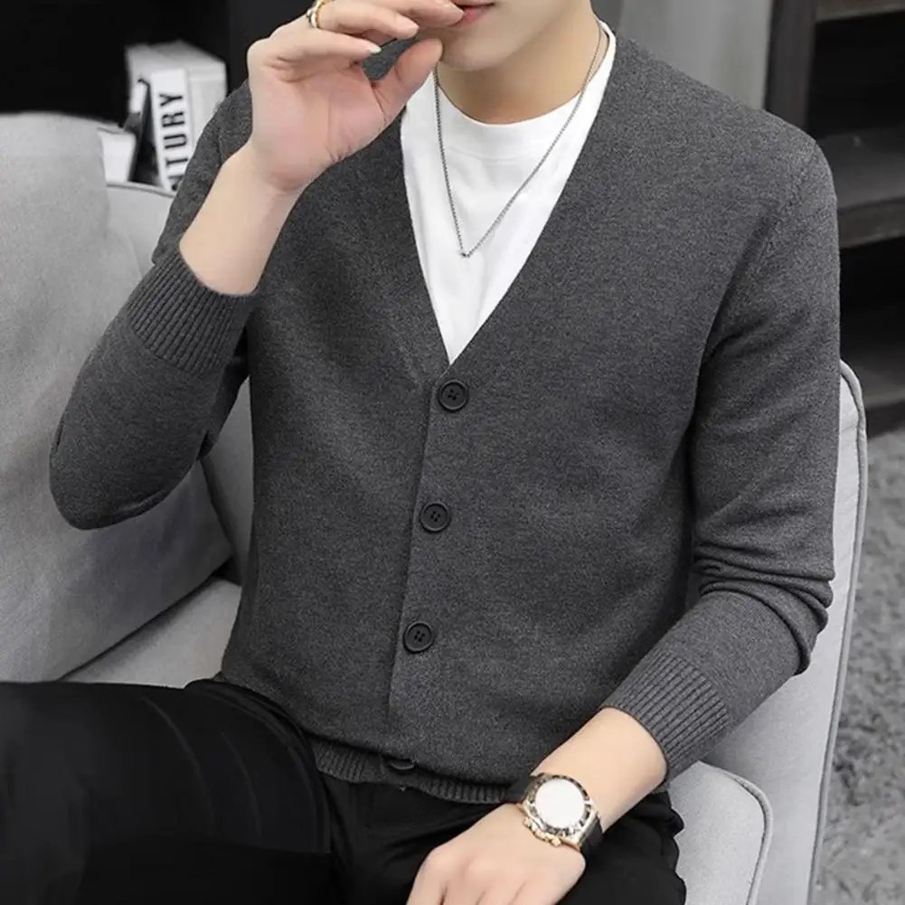 V-neck Sweater Elegant Men's V Neck Cardigan Sweater Coat for Fall Winter Business Style Knitted Solid Color Single-breasted
V-neck Sweater Elegant Men's V Neck Cardigan Sweater Coat for Fall Winter Business Style Knitted Solid Color Single-breasted