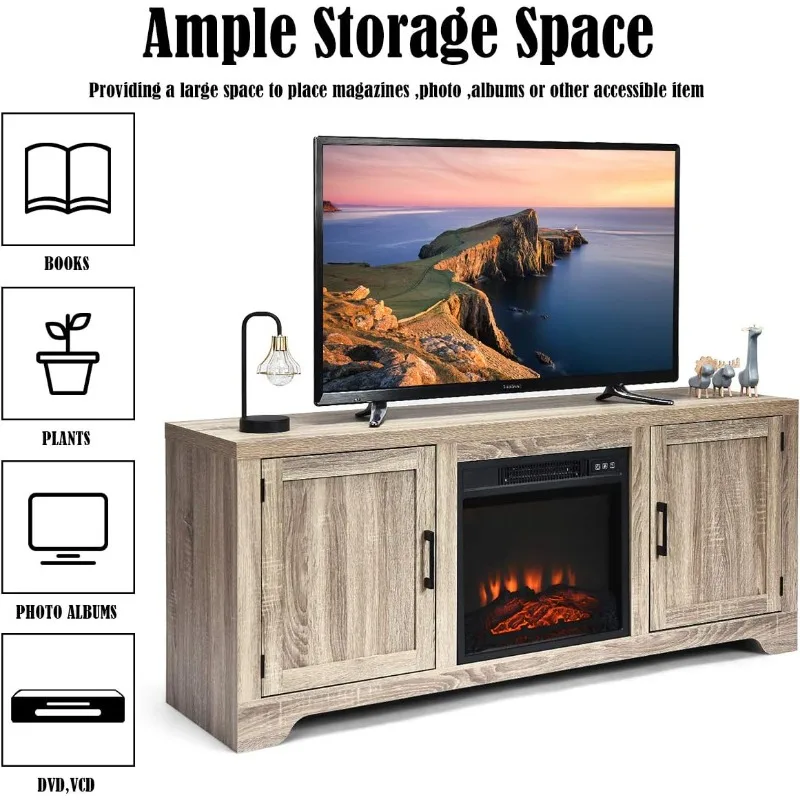 65" TV Stand, Storage Cabinet Console, Television Console, Media Component TV Stand with Adjustable Shelves. Suitable for 18"
65" TV Stand, Storage Cabinet Console, Television Console, Media Component TV Stand with Adjustable Shelves. Suitable for 18"