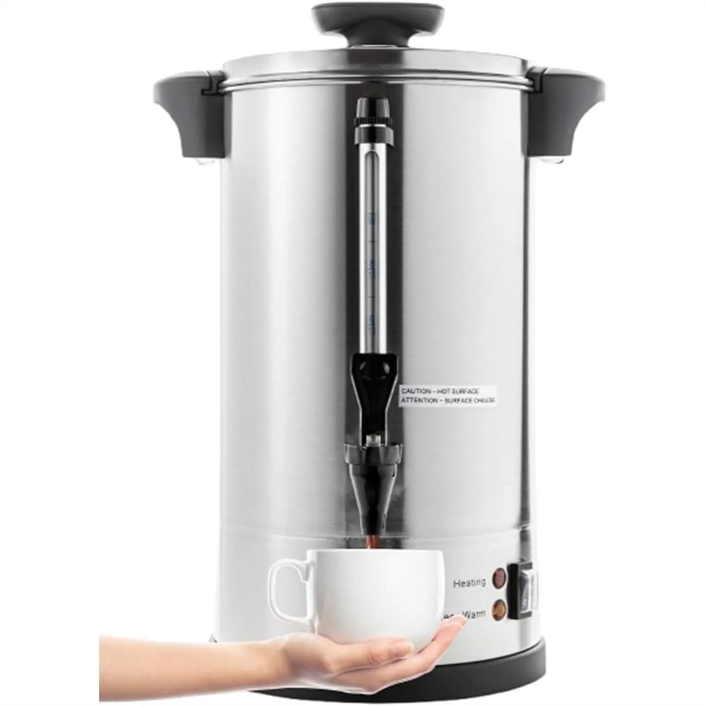 50-Cup Stainless Steel Coffee Urn for Catering, 8L Percolator with Keep Warm Function
50-Cup Stainless Steel Coffee Urn for Catering, 8L Percolator with Keep Warm Function