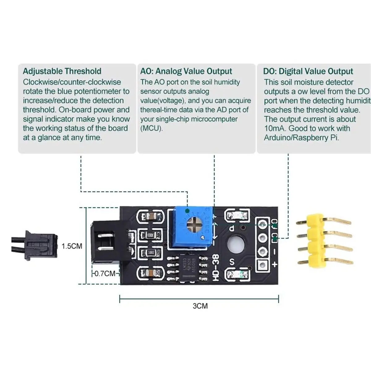 【BRILLIANT 】2 Sets Resistive Soil Moisture Meter with Corrosion Resistant Probe, Digital Analog Signal Output
【BRILLIANT 】2 Sets Resistive Soil Moisture Meter with Corrosion Resistant Probe, Digital Analog Signal Output