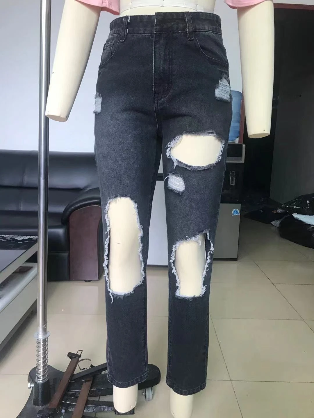 SS25 Ripped Black Jeans Women | High Waisted Stretchy Ankle Pants | Destroyed Detail Slim Fit Pencil Leg Summer Women's Trousers
SS25 Ripped Black Jeans Women | High Waisted Stretchy Ankle Pants | Destroyed Detail Slim Fit Pencil Leg Summer Women's Trousers