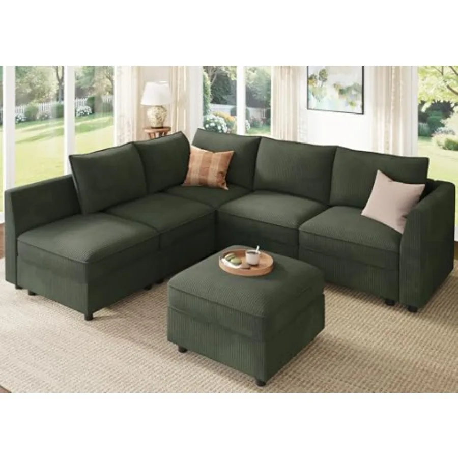 Modular Sectional Sleeper Sofa Green Couch L Shaped Sectional Sofa with Storage, Convertible Couches for Living Room - Green
Modular Sectional Sleeper Sofa Green Couch L Shaped Sectional Sofa with Storage, Convertible Couches for Living Room - Green