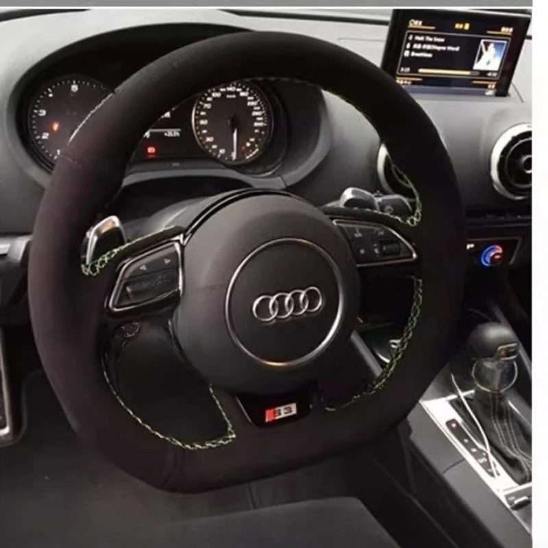 100% подходит для Audi S1 (8X) S3 (8V) Sportback S4 (B8) Avant S5 (8T) S6 S7 RS Q3, прошитый вручную черный замшевый чехол на руль автомобиля
100% подходит для Audi S1 (8X) S3 (8V) Sportback S4 (B8) Avant S5 (8T) S6 S7 RS Q3, прошитый вручную черный замшевый чехол на руль автомобиля