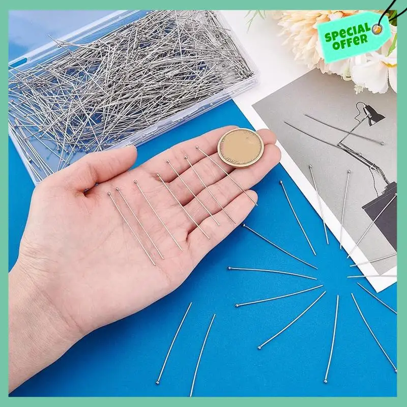 Sturdy 304 Stainless Steel-Ball Head Pins, 21 Guage Jewelry Head Pins Bendable Headpin For Earring Pendant
Sturdy 304 Stainless Steel-Ball Head Pins, 21 Guage Jewelry Head Pins Bendable Headpin For Earring Pendant