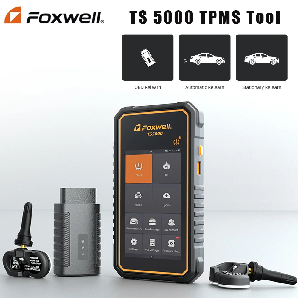 Foxwell TS5000 TPMS Programming Tool OBD Auto Diagnostic Scanner for Sedan SUV MPV Tire Pressure Sensor ID Cloning Free Update
Foxwell TS5000 TPMS Programming Tool OBD Auto Diagnostic Scanner for Sedan SUV MPV Tire Pressure Sensor ID Cloning Free Update