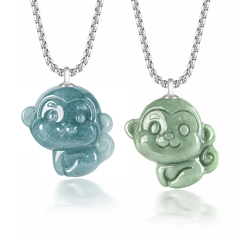 Natural Jade Blue Water Hand-carved Cartoon Zodiac Cute Jade Monkey Necklace Pendant Ice Emerald Men Women Couple Fashion Gifts
Natural Jade Blue Water Hand-carved Cartoon Zodiac Cute Jade Monkey Necklace Pendant Ice Emerald Men Women Couple Fashion Gifts