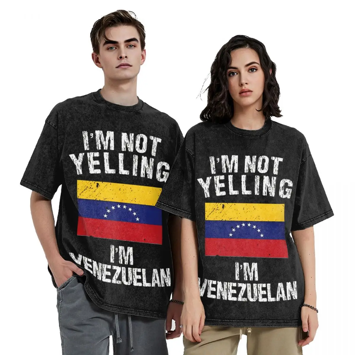 Ovresize Im Not Yelling Im Venezuelan Shirt Washed Style for Men Women Venezuelan Flag T-Shirts Retro Top Tee Shirt Streetwear 
Ovresize Im Not Yelling Im Venezuelan Shirt Washed Style for Men Women Venezuelan Flag T-Shirts Retro Top Tee Shirt Streetwear