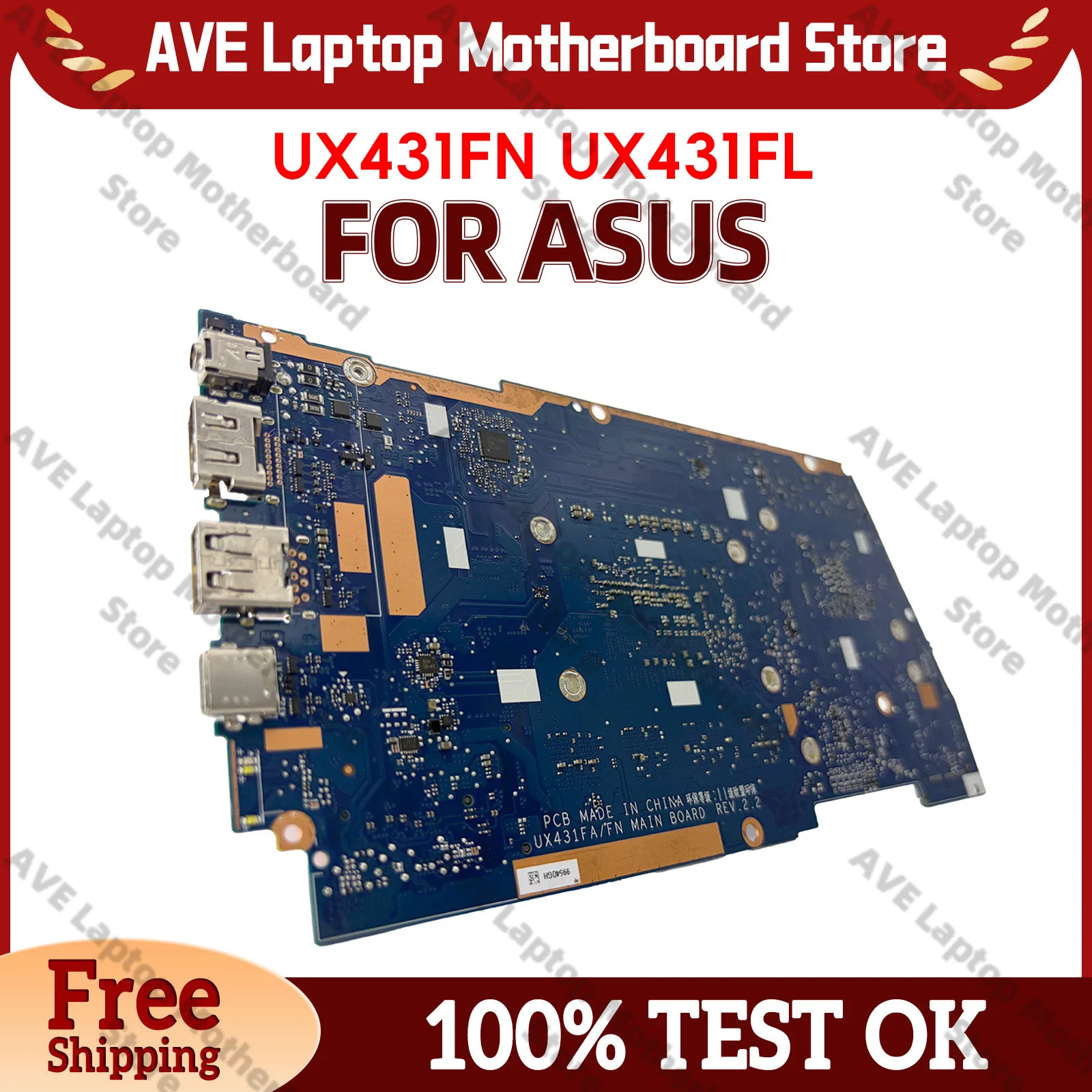 UX431F UX431FN Laptop Motherboard For ASUS ZenBook X431F U4500F S431F S4500F UX431FN Mainboard With I3 I5 I7 CPU 100% tests OK
UX431F UX431FN Laptop Motherboard For ASUS ZenBook X431F U4500F S431F S4500F UX431FN Mainboard With I3 I5 I7 CPU 100% tests OK