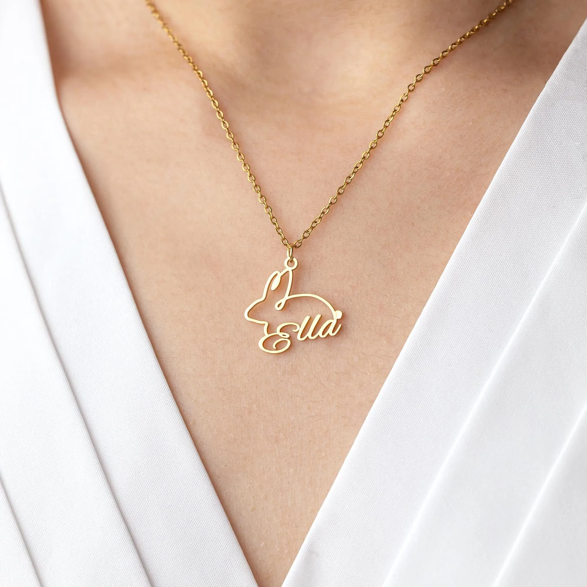 Custom Name Rabbit Necklaces For Women Men Stainless Steel Customized Necklace Pendant Personalized Neck Chain Jewelry Gift
Custom Name Rabbit Necklaces For Women Men Stainless Steel Customized Necklace Pendant Personalized Neck Chain Jewelry Gift
