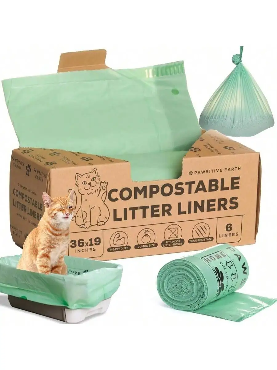 Compostable Litter Box Liners Drawstring Jumbo 36x19 Inch Tear Resistant 6 Pack
Compostable Litter Box Liners Drawstring Jumbo 36x19 Inch Tear Resistant 6 Pack