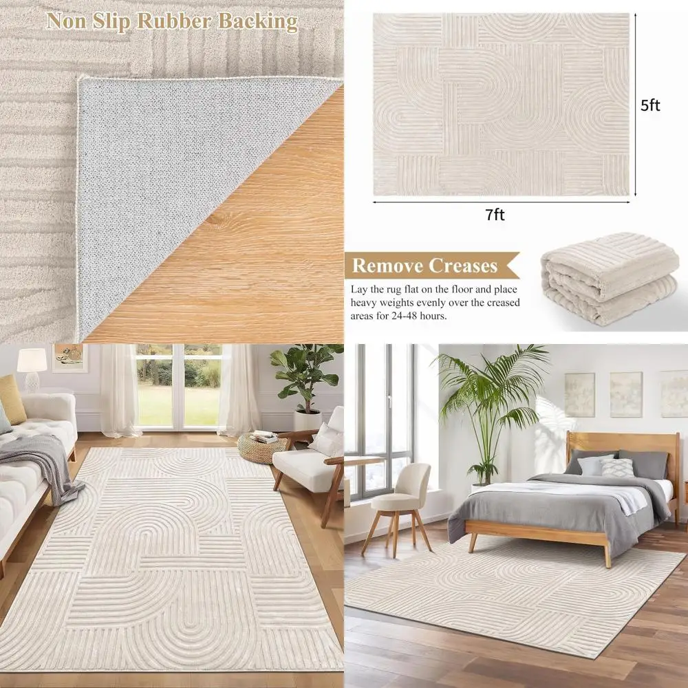 Washable 5x7 Area Rugs for Living Room, Beige Solid Color, Non-Slip Boho Accent, Suitable for Bedrooms, Dining Rooms, and Kitche
Washable 5x7 Area Rugs for Living Room, Beige Solid Color, Non-Slip Boho Accent, Suitable for Bedrooms, Dining Rooms, and Kitche