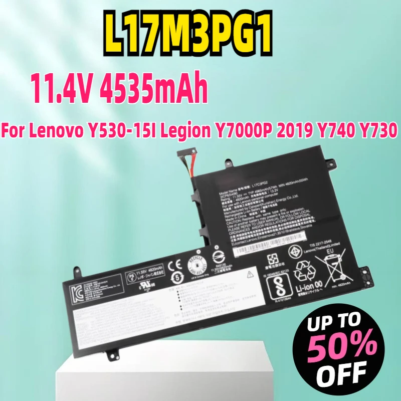 Новый аккумулятор L17M3PG3 L17M3PG1 L17C3PG1 L17L3PG1 L17M3PG2 L17C3PG2 для Lenovo Y530-15I Legion Y7000P 2019 Y740 Y730
Новый аккумулятор L17M3PG3 L17M3PG1 L17C3PG1 L17L3PG1 L17M3PG2 L17C3PG2 для Lenovo Y530-15I Legion Y7000P 2019 Y740 Y730