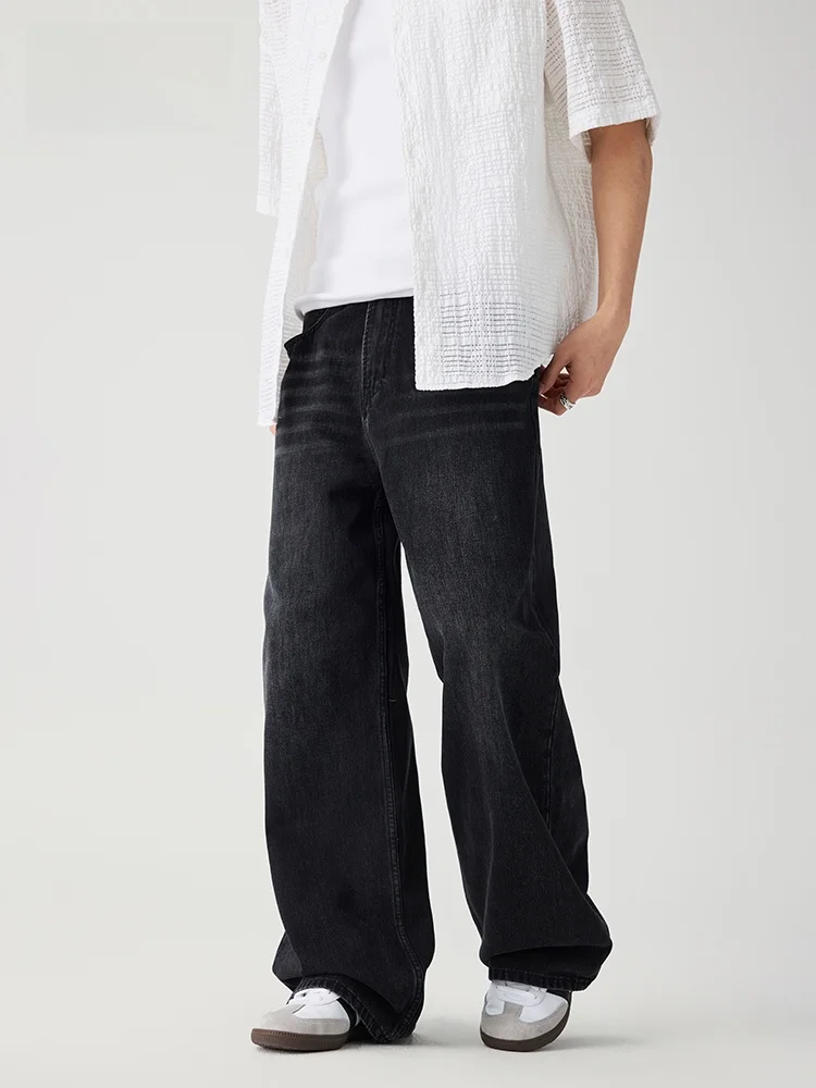 JFU Summer New American Retro Bla Denim Jeans Men Loose Straight Leg Wide Leg Floor Length Pants High Waist Cotton Blend
JFU Summer New American Retro Bla Denim Jeans Men Loose Straight Leg Wide Leg Floor Length Pants High Waist Cotton Blend