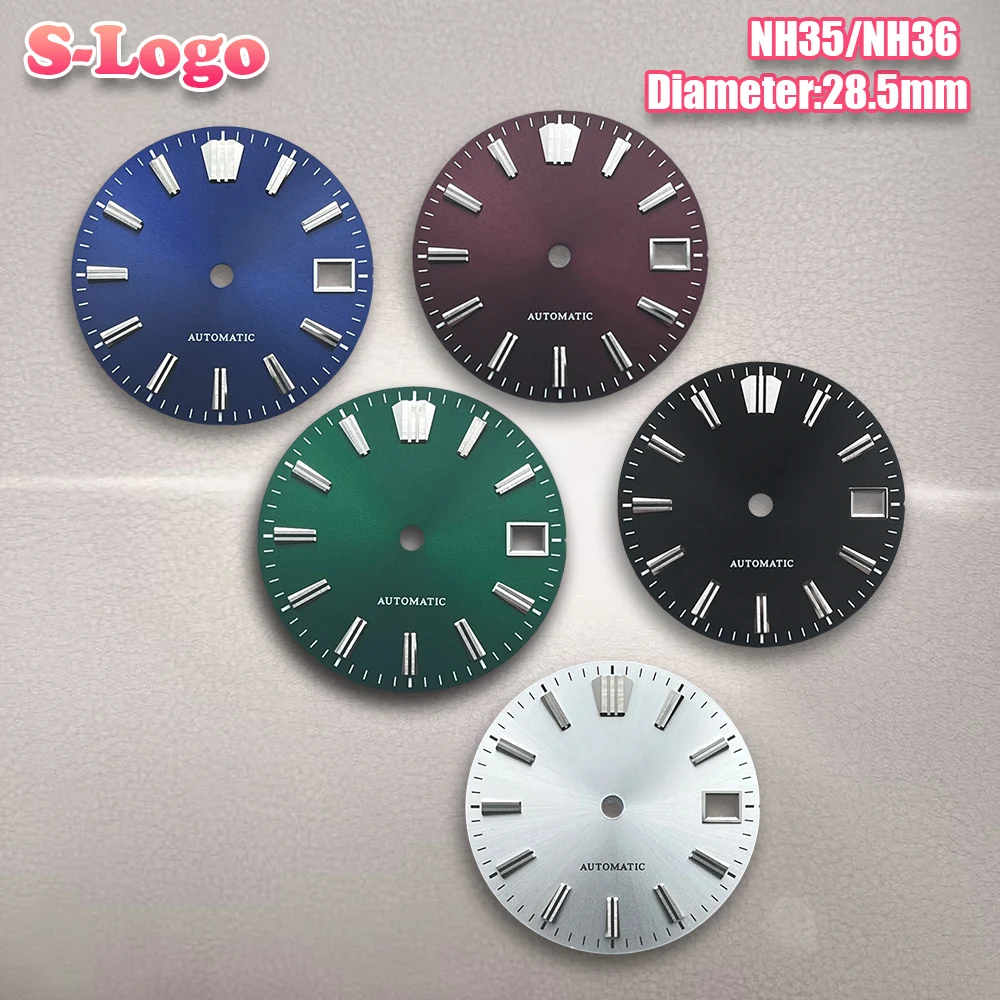28.5mm S Logo Dial Automatic NH35 Dial Sunburst Dial Fit NH35/NH36 Japanese Movement Nail Dial Watch Accessories repair tools
28.5mm S Logo Dial Automatic NH35 Dial Sunburst Dial Fit NH35/NH36 Japanese Movement Nail Dial Watch Accessories repair tools