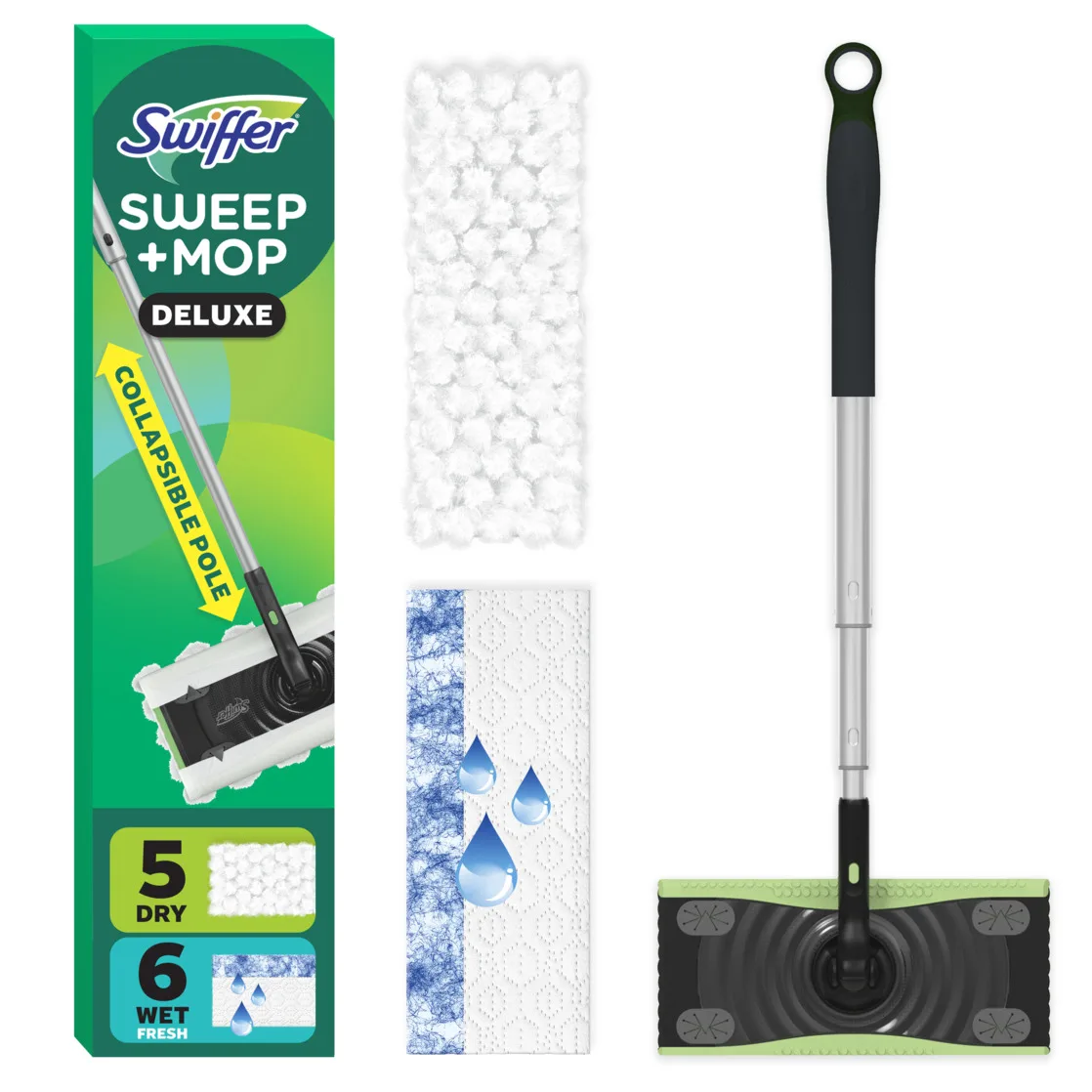 Sweep and Mop Deluxe, 2-in-1 Floor Mopping and Sweeping Kit, 1 Device, 5 Sweep Refills, 6 Mop Refills
Sweep and Mop Deluxe, 2-in-1 Floor Mopping and Sweeping Kit, 1 Device, 5 Sweep Refills, 6 Mop Refills