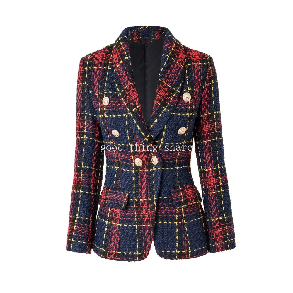 Red Plaid Pattern Slim Fit Women Blazer Outerdoor Jackets Autumn Winter Super Quality Vintage Style Thick Woolen
Red Plaid Pattern Slim Fit Women Blazer Outerdoor Jackets Autumn Winter Super Quality Vintage Style Thick Woolen