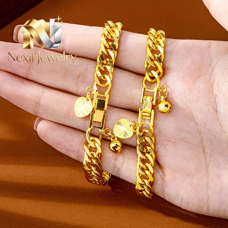 Nexil Jewelry Nexil Jewelry Luxury 24K 9999 Pure Gold real gold Women's Bell Clasp Boss Bracelet Chain Bracelet
Nexil Jewelry Nexil Jewelry Luxury 24K 9999 Pure Gold real gold Women's Bell Clasp Boss Bracelet Chain Bracelet