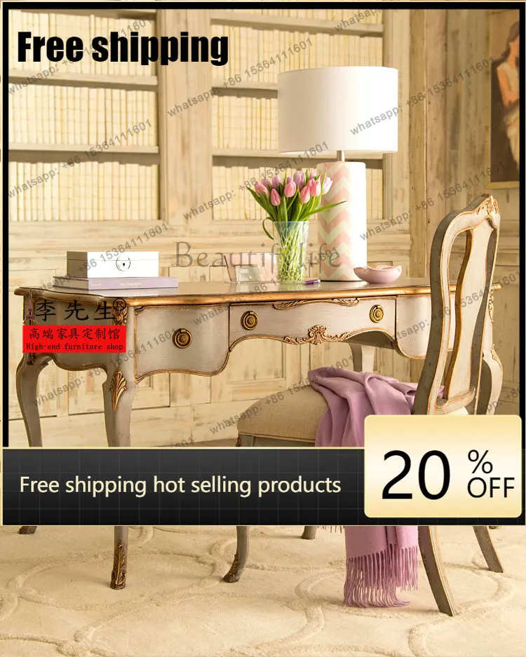 X4 European classical carved solid wood desk retro high-end writing computer desk
X4 European classical carved solid wood desk retro high-end writing computer desk