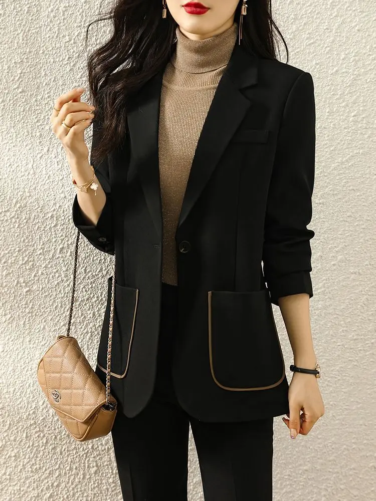 Vintage Fashion Women Black Brown Single Buttonpockets Blazer Coat Spring Autumn Green Long Sleeves Professional Chic Tops Trend
Vintage Fashion Women Black Brown Single Buttonpockets Blazer Coat Spring Autumn Green Long Sleeves Professional Chic Tops Trend