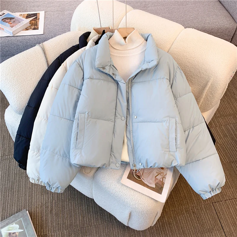 Loose Thiened Long Sve Stand Collar down Cotton Jaet Women's Autumn Winter Coat ort Bread Sle Retro Commute Clothes
Loose Thiened Long Sve Stand Collar down Cotton Jaet Women's Autumn Winter Coat ort Bread Sle Retro Commute Clothes