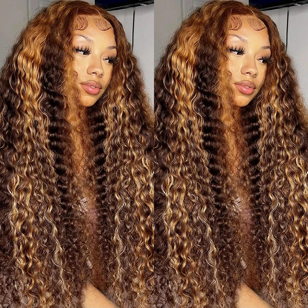 Curly 13 x 4 Brown 200 Density 4/27 Highlight Ombre Deep Wave Human Hair Pre Plucked Transparent Lace Front Wigs 16 Inch
Curly 13 x 4 Brown 200 Density 4/27 Highlight Ombre Deep Wave Human Hair Pre Plucked Transparent Lace Front Wigs 16 Inch