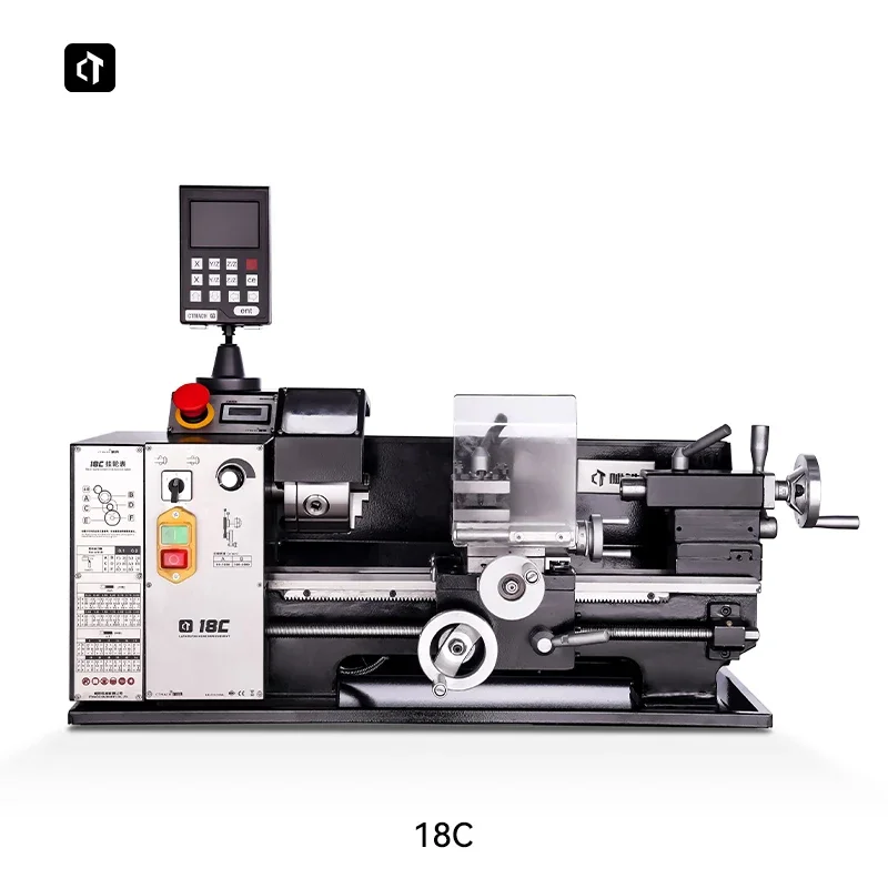 18C Mini Automatic Home Use Horizontal Lathe 220V Micro Lathe Machine Tool with Manual Grade for Teaching and Clock Making