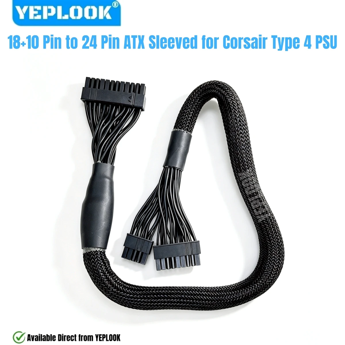 18+10Pin to 24Pin ATX Sleeved Net Main Motherboard Power Cable for Corsair AX1600i, AX1000, AX850 Titanium Type 4 Modular Powers
18+10Pin to 24Pin ATX Sleeved Net Main Motherboard Power Cable for Corsair AX1600i, AX1000, AX850 Titanium Type 4 Modular Powers