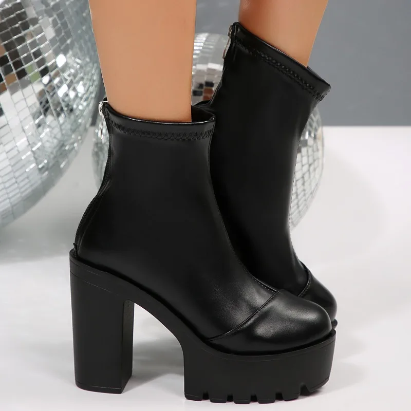 Women New Fashion Short Boots Women Sexy Leather Boot Square toe casual Zipper high heels Casual thick soled women shoes Zapatos
Women New Fashion Short Boots Women Sexy Leather Boot Square toe casual Zipper high heels Casual thick soled women shoes Zapatos