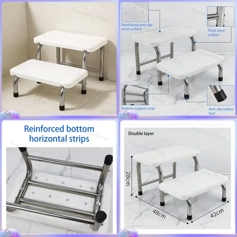 2 Step Folding Step Stool for Bathroom Kitchen Bedroom Non Slip Heavy Duty Portable Lightweight Small Space Friendly White
2 Step Folding Step Stool for Bathroom Kitchen Bedroom Non Slip Heavy Duty Portable Lightweight Small Space Friendly White