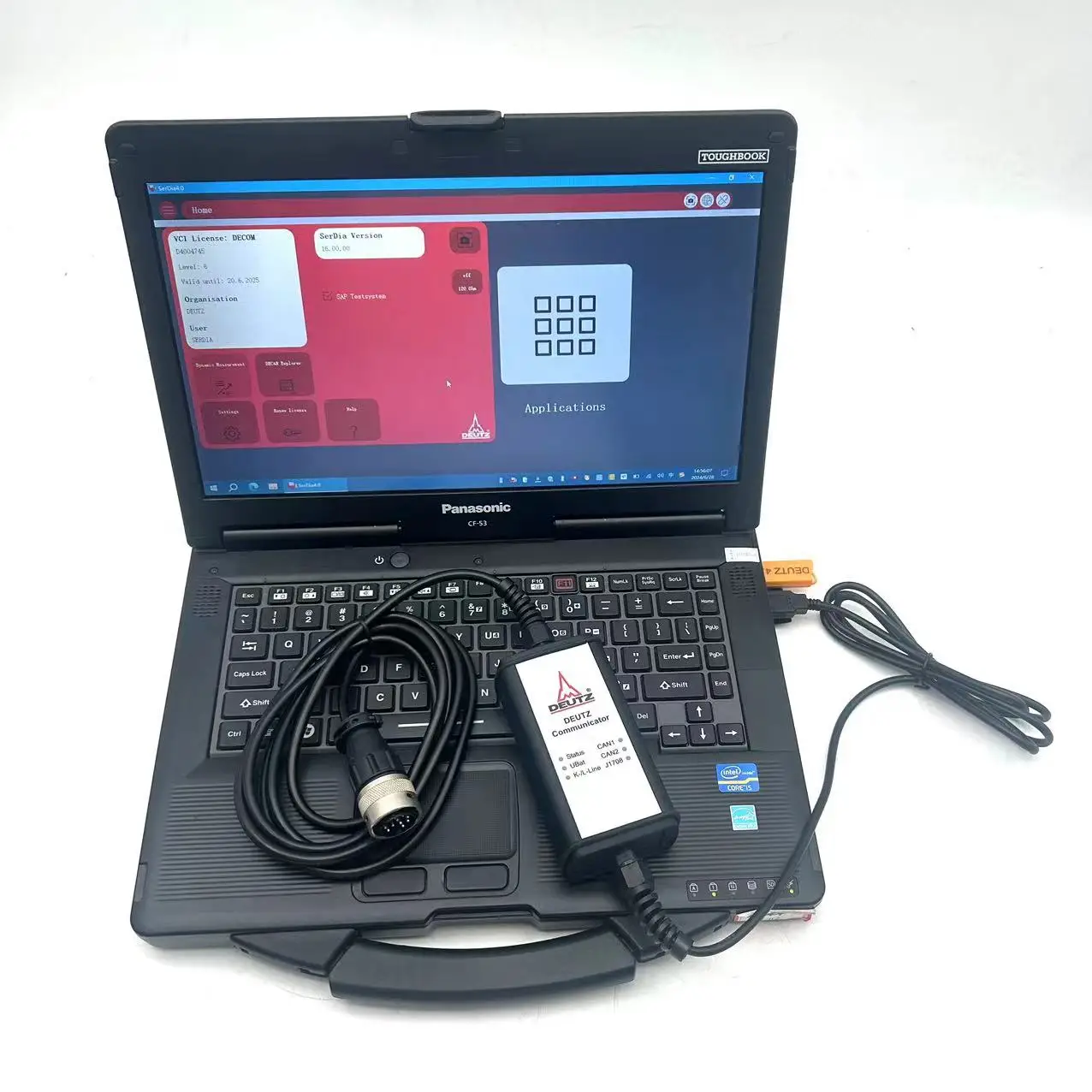 DEUTZ Diagnostic Kit CANUSB Interface DECOM Diagnosis Scanner for All (EMR2/3/4) Controllers With Serdia 2010 Plus CF53 Laptop
DEUTZ Diagnostic Kit CANUSB Interface DECOM Diagnosis Scanner for All (EMR2/3/4) Controllers With Serdia 2010 Plus CF53 Laptop