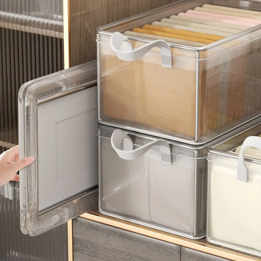 Home Transparent Storage Basket Folding PVC Storage Box Wardrobe Storage Box for Clothes and Pants
Home Transparent Storage Basket Folding PVC Storage Box Wardrobe Storage Box for Clothes and Pants