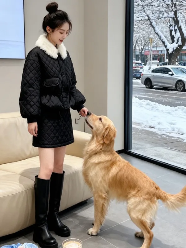 Fashionable Korean Style Two-Piece Suit Black Thick Warm Slimming Women's Winter Outfit Long Sleeve Zipper Casual Sportswear
Fashionable Korean Style Two-Piece Suit Black Thick Warm Slimming Women's Winter Outfit Long Sleeve Zipper Casual Sportswear