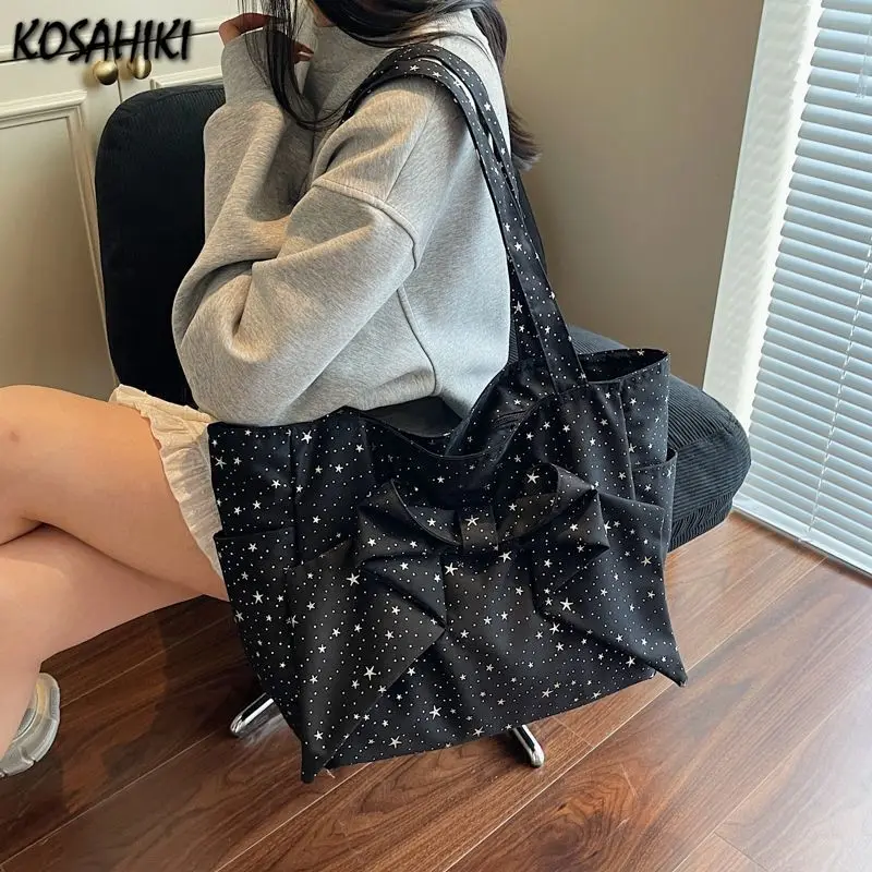 Korean Fashion Sweet Bow Women's Handbags High-capacity Y2k Aesthetic Office Lady Tote Bags Pleated Grunge Shoulder Underarm Bag
Korean Fashion Sweet Bow Women's Handbags High-capacity Y2k Aesthetic Office Lady Tote Bags Pleated Grunge Shoulder Underarm Bag