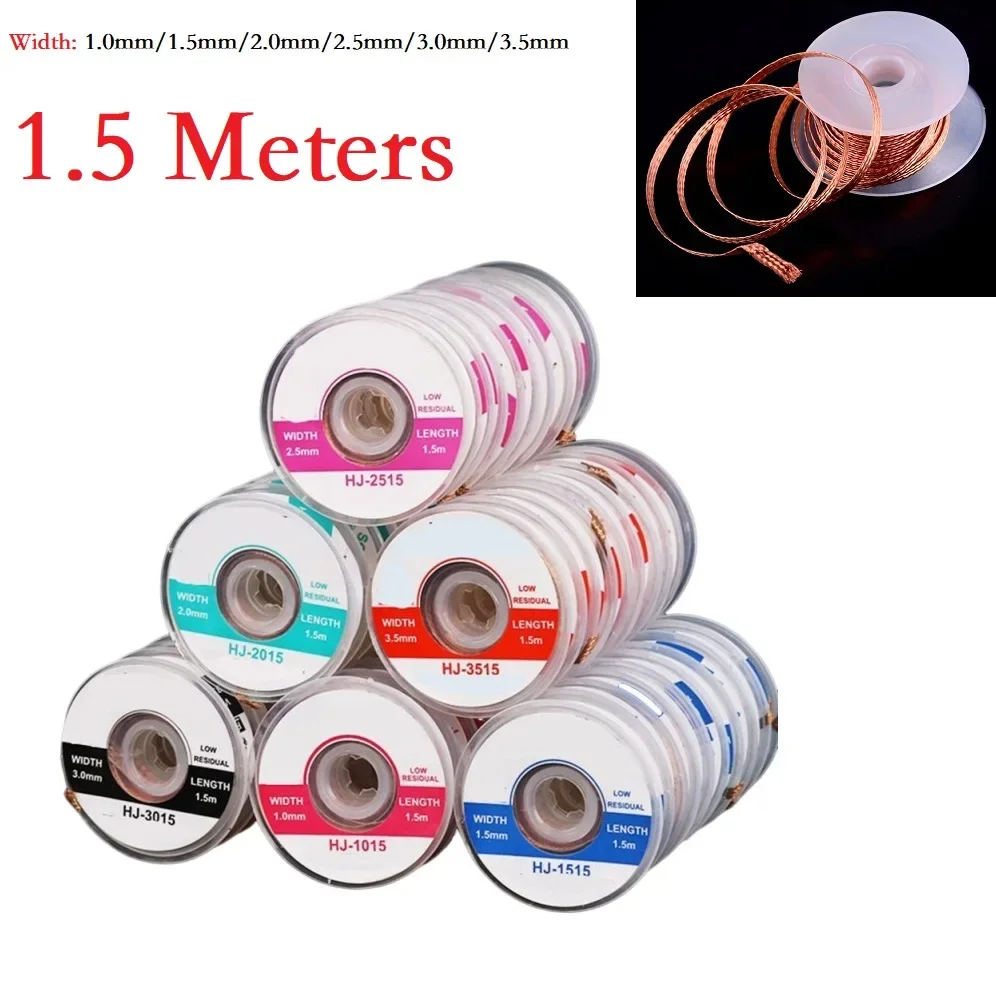 2pcs 1.5mm Desoldering Mesh Braid Tape Copper Welding Point Solder Remover Wire Soldering Tin Lead Cord Flux For Soldering
2pcs 1.5mm Desoldering Mesh Braid Tape Copper Welding Point Solder Remover Wire Soldering Tin Lead Cord Flux For Soldering